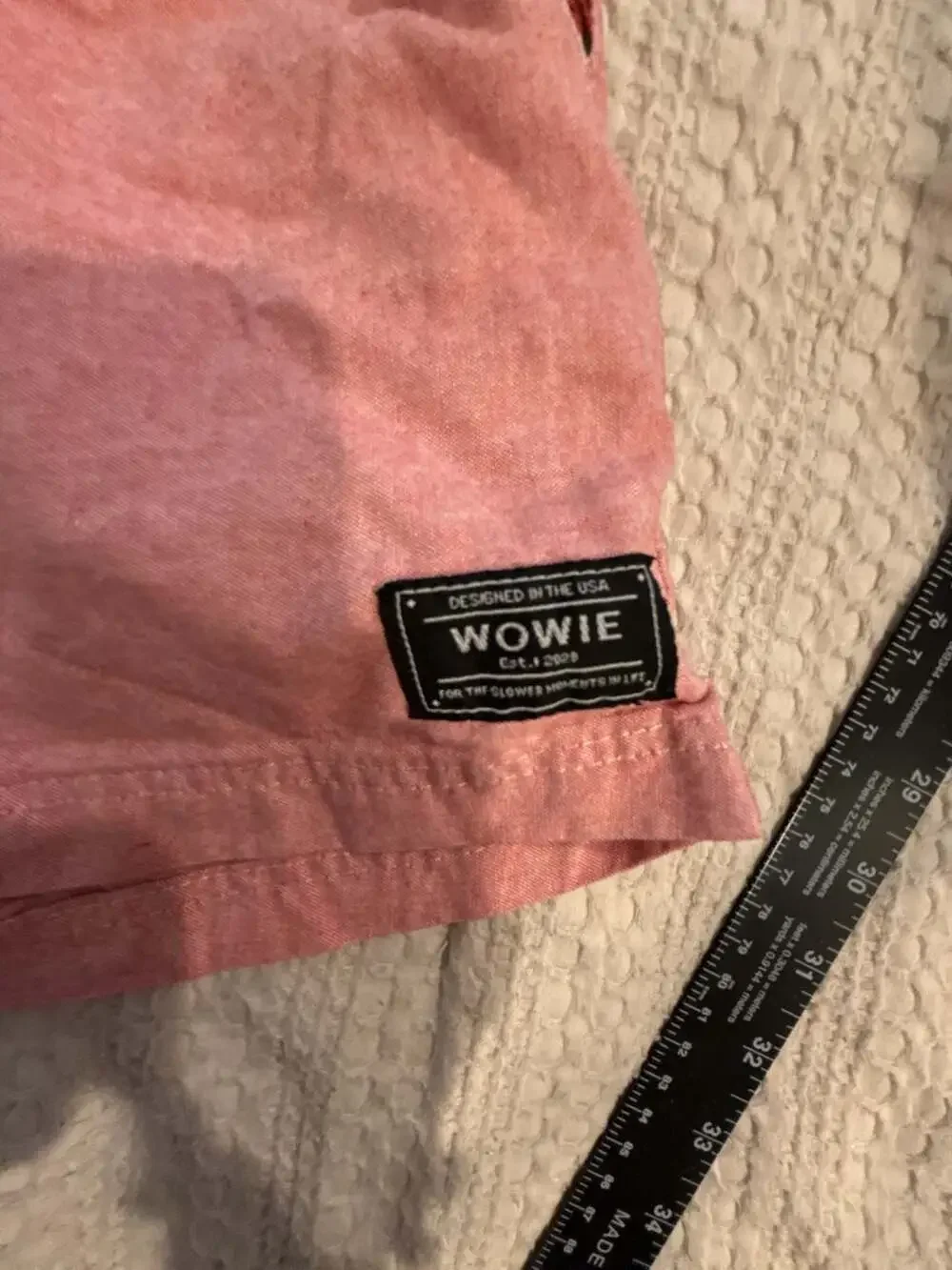 Wowie Men's Flow Shorts in Pink with Tribal Print Detail